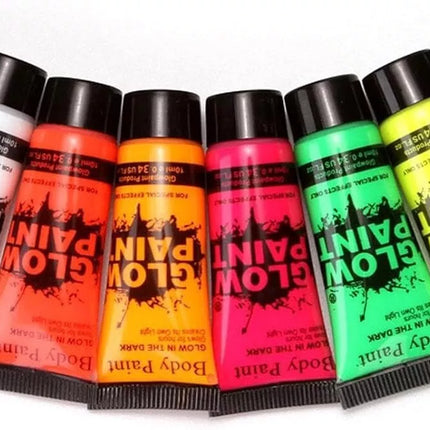 8pcs Fluorescent Face Paint Set Glow Art Neon Makeup for Adults Boys and Girls
