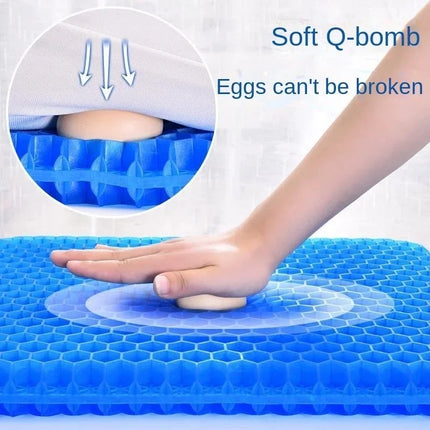 2Pcs Honeycomb Gel Seat Cushion Double Layer Thick Sitting Chair Pad Pain Relief Soft