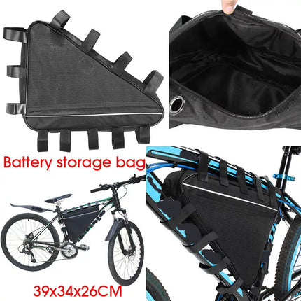 Mountain Bike Triangle Battery Storage Bag Bicycle Top Tube Frame Pack Case
