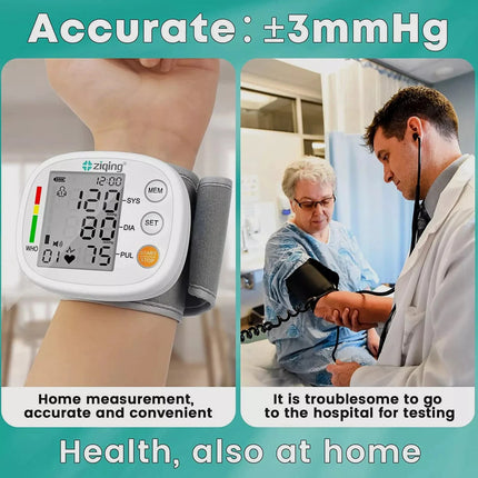High Accuracy Wrist Blood Pressure Monitor Automatic Digital Heart Rate Monitor