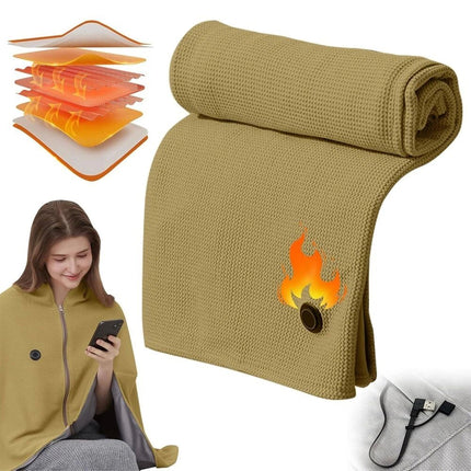 Electric Heated Throw Blanket USB Warm Poncho Wrap Blanket Portable heated Shawl