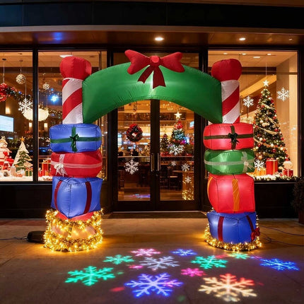 Christmas Inflatable Archway Gift Box Decoration Build in LED Light in/ Outdoor