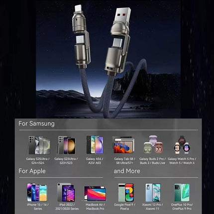 Black Phone Lanyard With Fast Charging Cable Crossbody 240w Type c iPhone Samsung