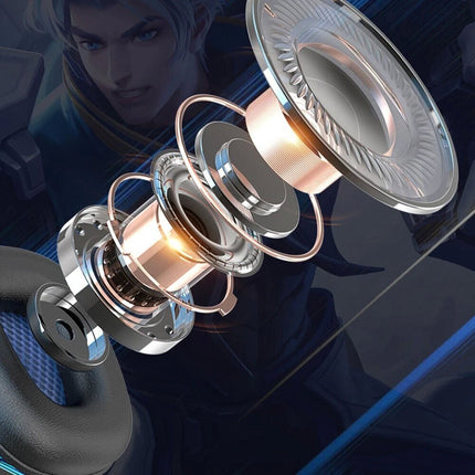 Blue Noise Cancelling USB 3.5mm Wired Gaming Headphones Bass HiFi Over Ear Earphone
