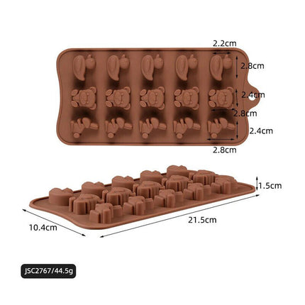 3 Pcs Silicone Chocolate Mould Cake Ice Tray Jelly Candy Cookie Baking Multi Moulds