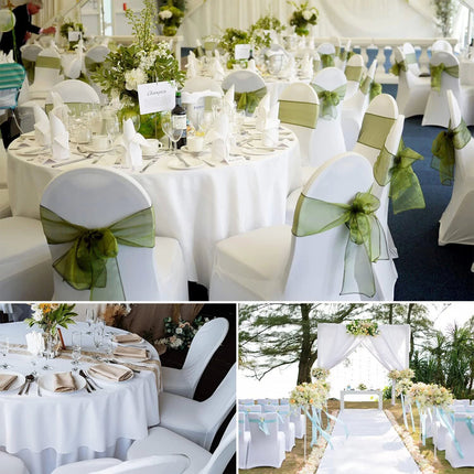 10PCS White Chair Covers Full Seat Covers Spandex Lycra Stretch Party Wedding