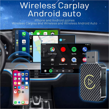 Wireless Apple Carplay Android Auto Adapter for iPhone Car Play Plug & Play