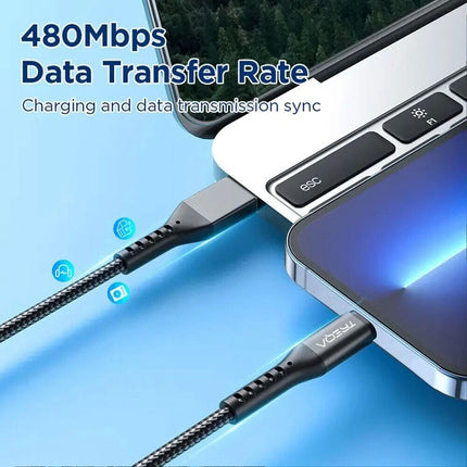 Black MFi Certified USB Charging Type-C Lightning Cable For Apple iPhone 14 13