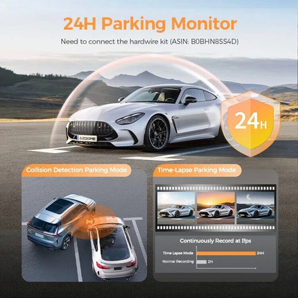 AZDOME M17 Pro Dash Cam Voice Activated Front Rear Wifi 64GB Card Loop Recording