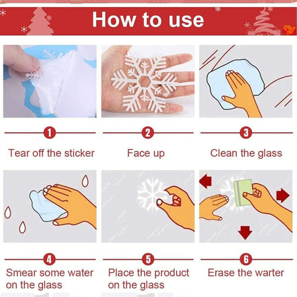 167PCS Christmas Window Clings Sticker 8 Sheets Childrens Decals Snowflake Santa
