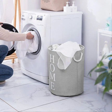 60L Large Foldable Laundry Washing Clothes Storage Hamper Basket Bin Organiser