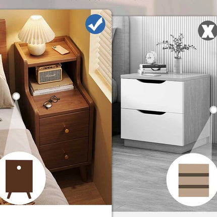 Super-Slim Nightstand Bedside Table Bedroom Drawers End Table Cabinet Storage