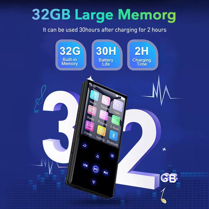 32G Portable Bluetooth MP3 MP4 HIFI Video Music Player Sport FM Radio Recorder