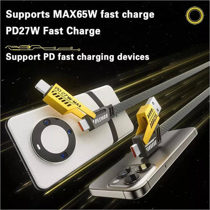 2 Packs All in one USB C Fast Charging Cable Android Charger iPhone 17 Samsung Pixel