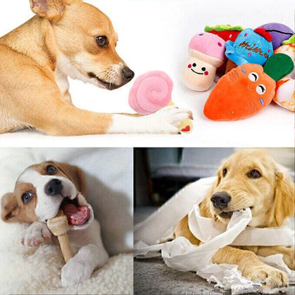 Pet Dog Chew Toys Cute Squeaker Squeaky Soft Plush Play Sound Puppy Teeth Toys