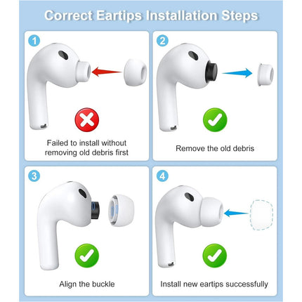 3 Pairs Replacement Ear Tips Compatible with AirPods Pro 3 (2025) Tip Apple