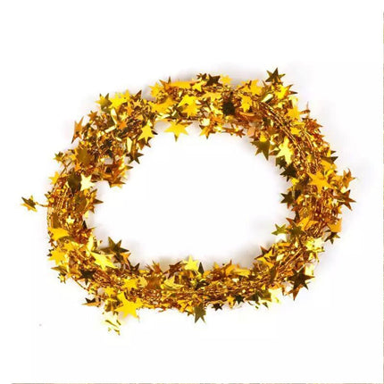 6 Color 7.5M Christmas Hanging Star Pine Tree Garland Rattan Xmas Party Wedding Ornament