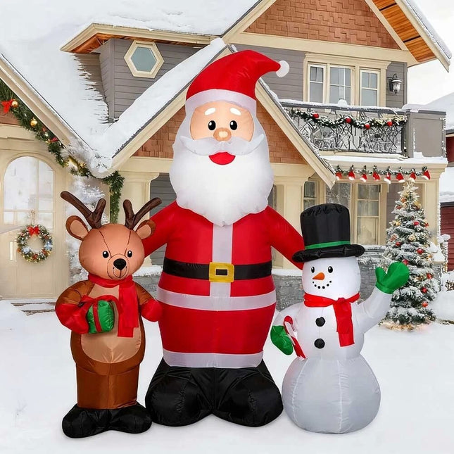 Inflatable Christmas Santa Claus Snowman Reindeer With LED lights decoration Set
