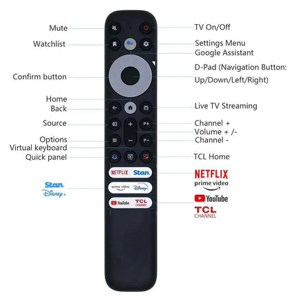 Universal TCL Smart TV Remote Control for TCL 4K & 8K TVs Voice Replacement