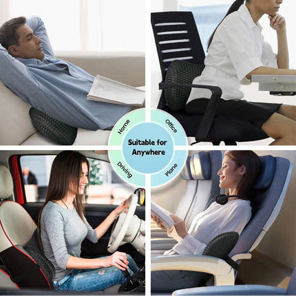 Car Seat Cushion Memory Foam Coccyx Orthopedic Lumbar Back Pillow Pain Relief