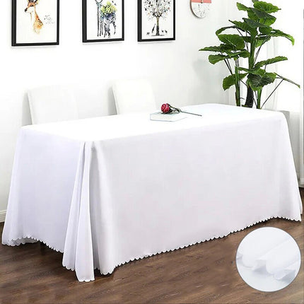 Large Full Fitted Rectangle Table Cloth Polyester Table Cover Wedding Party Home