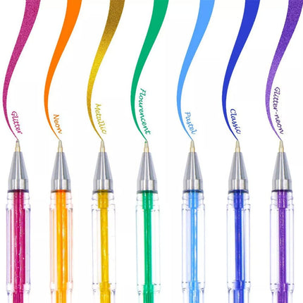 100x Premium Glitter Gel Pens Metallic Neon Ink Craft Adult Colouring Draw Set