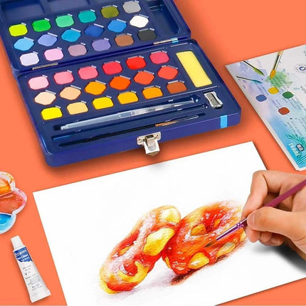 36 Solid Watercolor Paint Set Black Box Watercolour Pigments Art Paint Kit