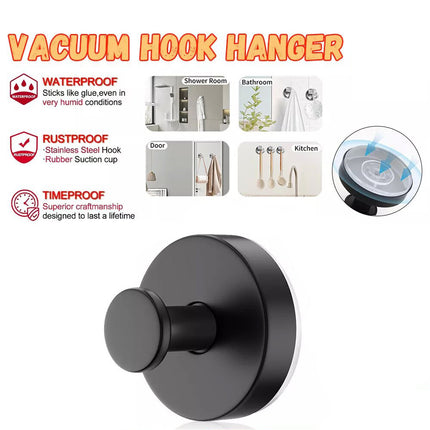 4Pcs Black Vacuum Wall Hook Hanger Holder Suction Cup Sucker Shower Towel Bathroom Kitchen