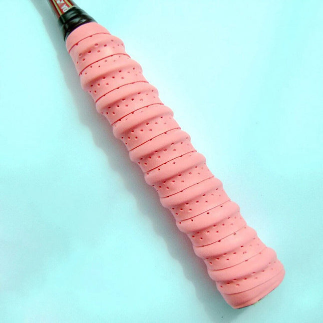 2 Pcs Pink Badminton Tennis Racket Hand Glue Anti Slip Handle Tape Fishing Rod Grip