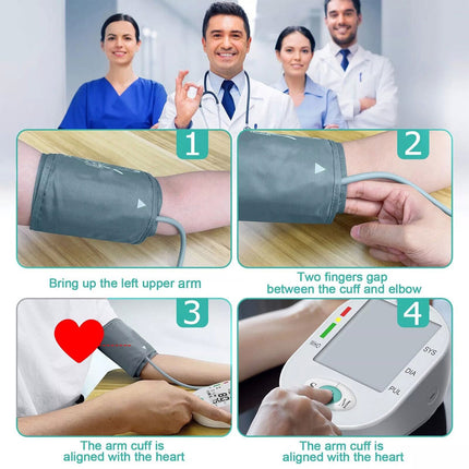 Digital Blood Pressure Monitor Upper Arm Automatic BP Machine Heart Rate Monitor