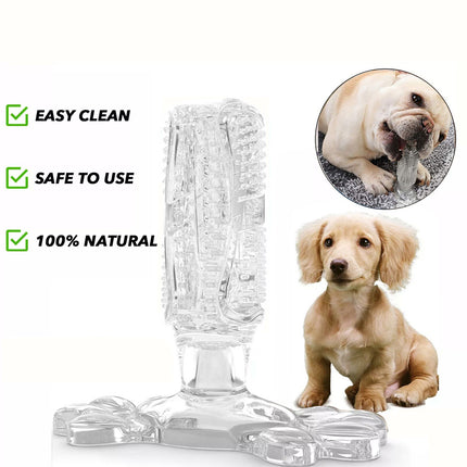Clear L Size Pet Dog Chew Toy Teeth Cleaning Toothbrush