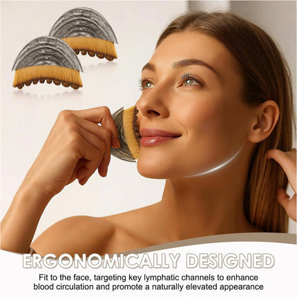 2Pcs Lymphatic Contour Face Brush, Dry Brushing Face Brush,Lymphatic Drainage Massage