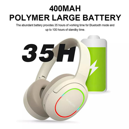 Khaki Gaming Headset Headphone with Microphone Volume Wireless