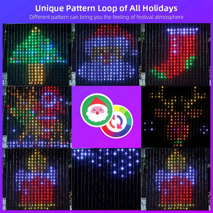 RGB Smart 400 LED Curtain String Light App Programmable DIY Hanging Fairy lamp