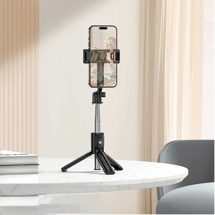 Selfie Stick Travel Tripod for Cell Phone with Remote Control Holder Vlog Stream