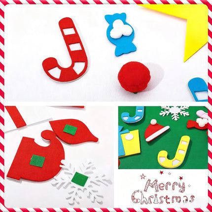 26Pcs Without Light Felt Christmas Tree Set DIY with Removable Ornaments Xmas Hand Craft Decorations