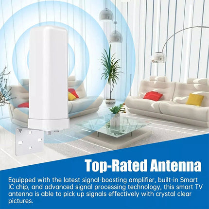 6000 Miles HD TV 1080P Outdoor HD 4K Digital TV Antenna 360° Signal Amplified A+