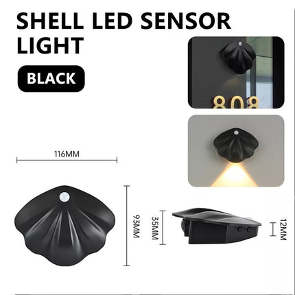 2 PCS Black Motion Sensor LED Night Light Body Induction Lamp USB Rechargeable Wall Mount