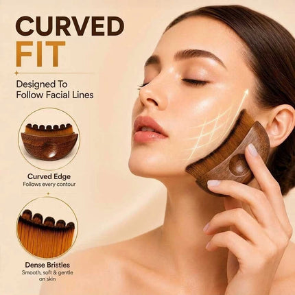 Ergonomic Design Lymphatic Contour Face Brush Dry Brushing Drainage Massage Skin