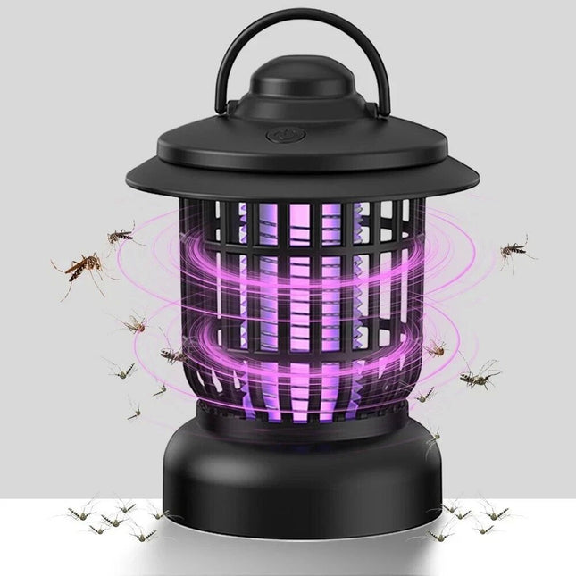 Electric LED Insect Zapper Mosquito Trap Catcher Lamp - Black