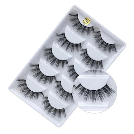 5 Pairs 3D Natural Thick False Fake Eyelashes Eye Lashes Mink Makeup Extension F820