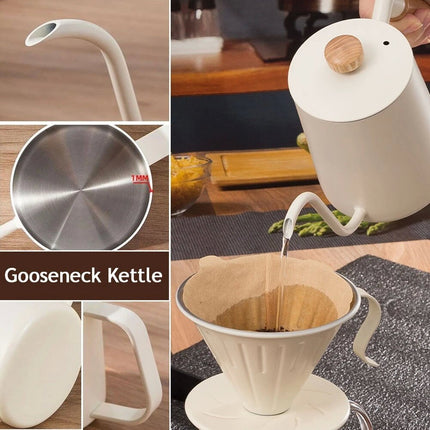Pour Over Coffee Maker Gift Set Manual Grinder Portable Kettle Hand Bean Filter
