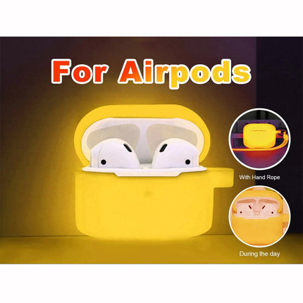AirPods 3rd Gen Silicone Case Glow-in-the-Dark Protective Cover Shockproof Soft Skin Yellow