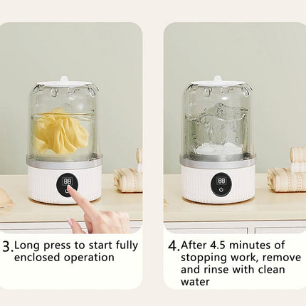 Underwear Washer with Laundry Cup Rechargeable Cordless Small Washing Machine