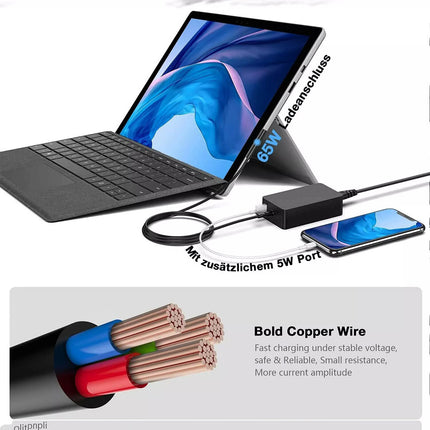65W Power Supply Charger For Microsoft Surface Book Pro 3 4 5 6 7 Model 1706