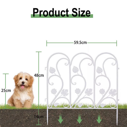 5Pcs Garden Fence Outdoor Coated Metal Landscape Wrought Iron Wire Border Folding