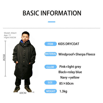 Hooded Kids Changing Robe Jacket Suit Outwear Warm Rain Coat Surf Swim Parka