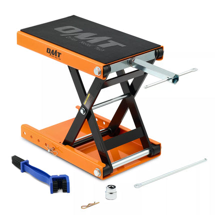 1100 lb Motorcycle Lift Jack Scissor Jack Stand w/ T Handle Wide Deck Orange