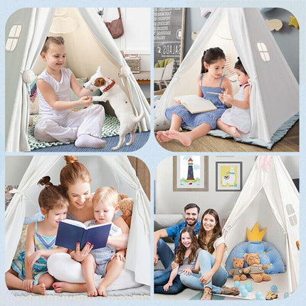 135/160/180cm Large Kids Teepee Play Tent Indoor House Children Wigwam Toys