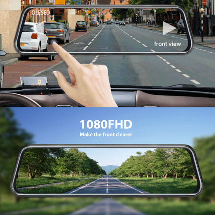 Full Touch Screen 10in Car Dash Camera with Rearview Camera Night Vision G-Sensor Parking Mode